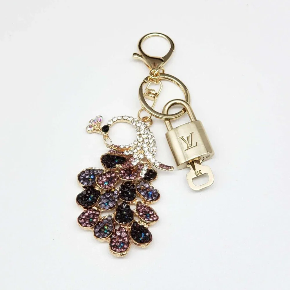 Authentic Louis Vuitton Lock & Key Gold ✨ Unbranded Keychain Bag Charm LV